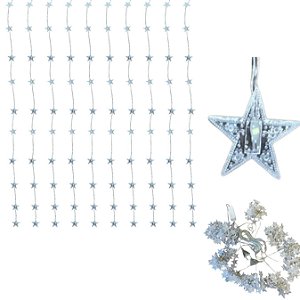 Pisca Pisca Cortina 240L 3X3m 10 Tiras Estrela Branco 127V