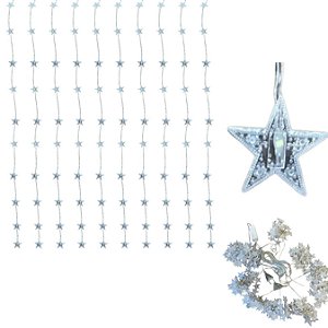 Pisca Pisca Cortina 240L 3X3m 10 Tiras Estrela Branco 127V