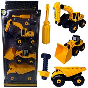 KIT 3 TRATORES COM E CHAVE PARA DESMONTAR DE PLASTICO