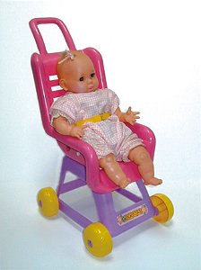 Carrinho Infantil de Bonecas Grande 58cm Altura La Roedita