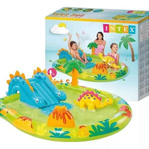 Piscina Infantil 143 L Inflável Playground Dino 57166 Intex
