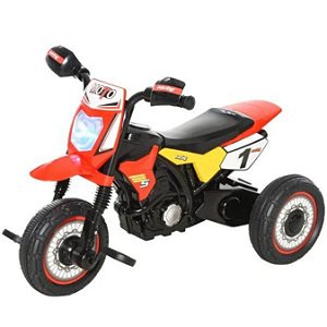 Triciclo Moto inf. som e luz suporta até 25 kg Cor:Vermelho