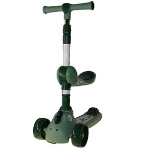 Patinete Inf. 2 Em 1 Com Assento e Luz e Som forte Cor:Verde
