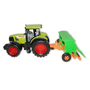 Trator de Brinquedo com Implementos Flexão 50cm Plantadeira