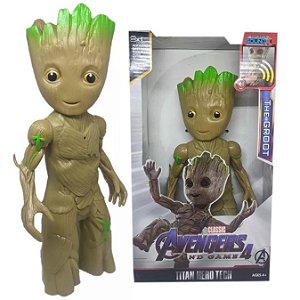 Boneco 30cm articulado com som e led Personagem:Groot