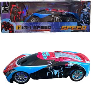 Carrinho Controle Remoto Total Homem Aranha 22cm Com Luzes