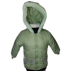 Jaqueta De nylon Infant Florzinha Cor:Verde;Tamanho:4-5 Anos