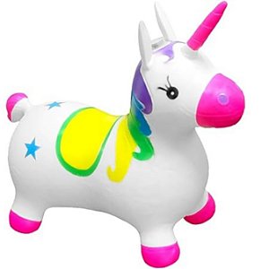 Unicornio Brinquedo Pula Pula  Inflavel Musica Cor:branco