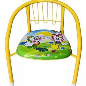 Cadeirinha Infantil Metal Suporta 25kg Reforçada Cor:Amarelo