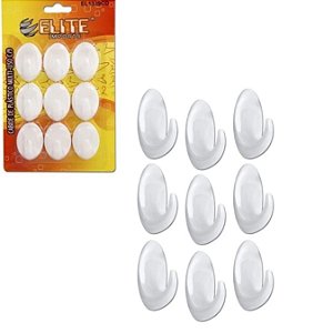 KIT 9 CABIDE DE PLASTICO MULTI-USO PARA PAREDE ELITE