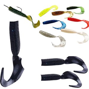 KIT 20 ISCA ARTIFICIAL DE BORRACHA PARA PESCA -ELITE