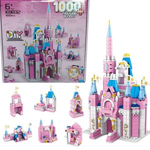 Bloco De Montar 1000 Pç Brinquedo Castelo