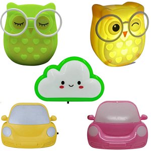 MINI ABAJUR DE TOMADA PARA QUARTO VARIEDADES