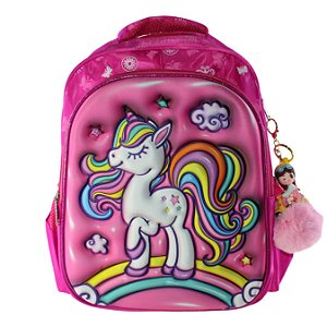 Mochila Escolar Infantil 3D Alto Relevo Personag:Unicornio 2