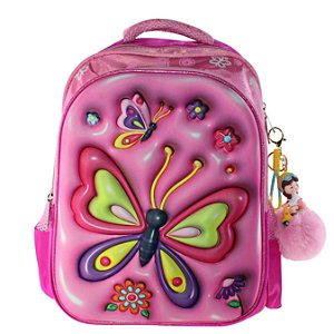 Mochila Escolar Infantil 3D Alto Relevo Personagem:Borboleta