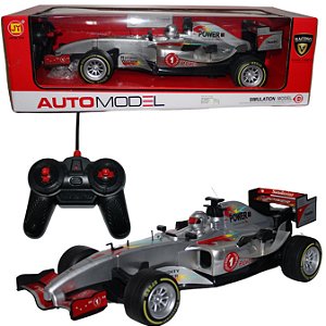 Carro de Corrida Tipo F1 Controle Remoto Grande Cor:CINZA