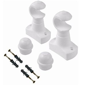 KIT SUPORTE SIMPLES P/ VARAO MEDIO BRANCO