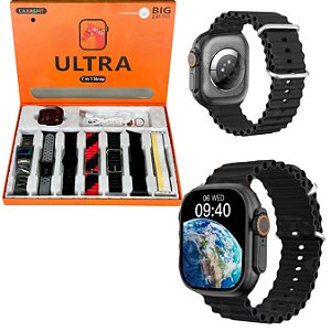 Relógio Smartwatch Ultra 49MM Com 7 Pulseiras Laxasfit