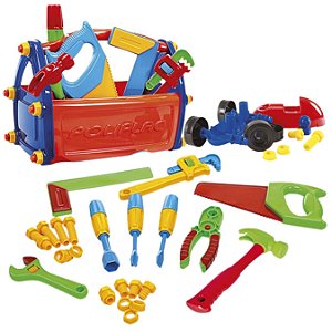 Caixa De Ferramentas Infantil kit com 21 Pçs Poliplac