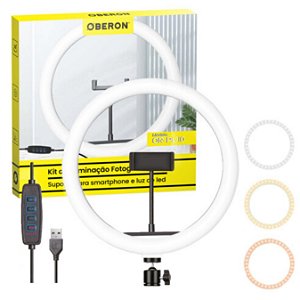 Iluminador Ring Light Profissional Sem Tripé 26CM Oberon