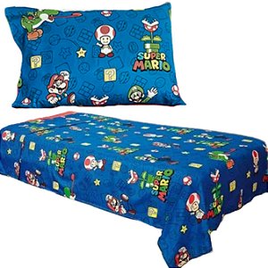 JOGO DE CAMA  SOLTEIRO 2 PEÇAS LEPPER Modelo:Mario Bross