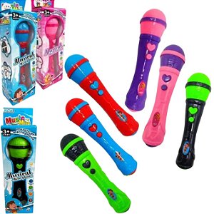 Microfone Infantil Toca Musica E Amplia A Voz Toy King