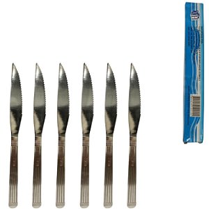 Kit Faca De Mesa Com 6 Unidade Aço Inox XH 3704