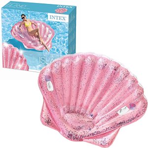 Colchão Ilha Inflável Concha Do Mar Rosa 57257 -  Intex