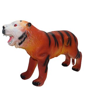 Brinquedo Animais De Borracha Grande Macio Com Som Mod:Tigre