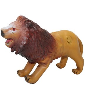 Brinquedo Animais De Borracha Grande Macio Com Som Mod:Leão
