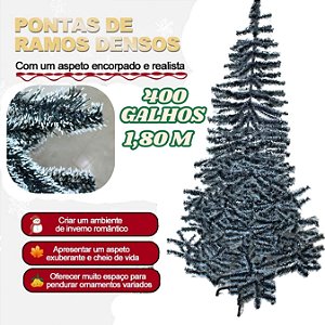 Arvore de Natal Pinheiro Verde Nevada 1,80 M 400 Galhos