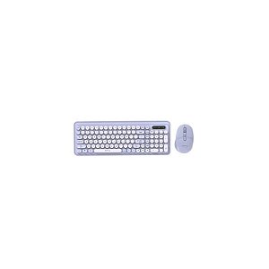 Teclado e Mouse Wireless FTXGK02 - Português, Cor Lilás, Dupla Conexão