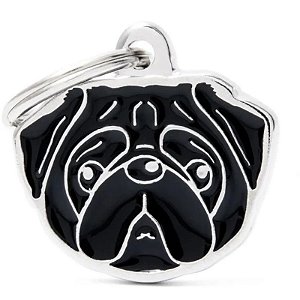 Identificador MyFamily Friends para Cão Pug Preto