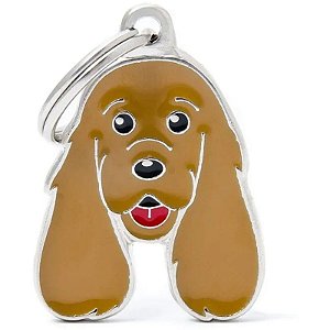 Identificador Pet Personalizado - Cão Cocker Spaniel Marrom Claro