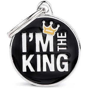 Medalha de Identificação MyFamily Charms Médio - "Sou o Rei" CH17MKING