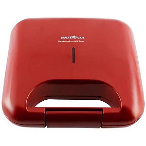 Grill e Sanduicheira Elétrica Britânia BGR01V 750W 220V - Vermelha