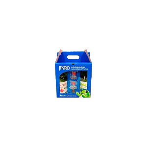 Kit de Soju Jinro com 4 Garrafas de 360ML e 2 Copos Personalizados