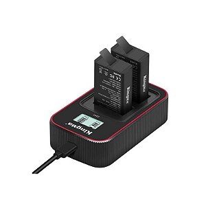 Carregador Duplo Kingma LCD USB para Gopro Max - Alta Performance e Praticidade