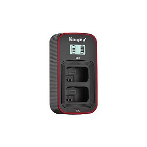 Carregador Duplo Kingma FW50 com Tela LCD e Conexão USB para Baterias