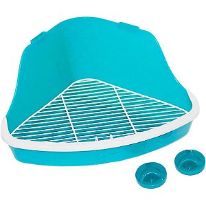 Banheiro para Roedores Turquesa 41.5 x 29 x 20cm - Bandeja Higiênica Pawise 39034