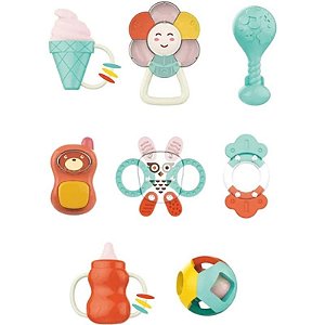 Chocalhos para Bebê Huanger - Conjunto de 8 Peças HE0130