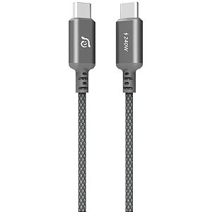 Cabo USB-C para USB-C 240W 120cm - Adam Elements CASA P120 - Cinza
