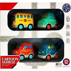Veículos de Desenho Animado - Cabideiro Divertido (Conjunto com 4 Peças)