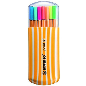 Kit de Canetas Stabilo Point88 Neon - 0.4mm 20 Cores
