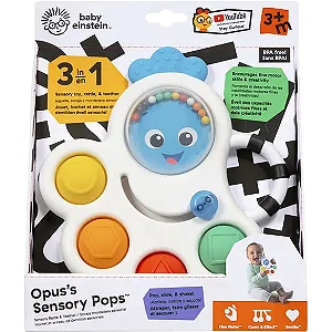 Ratler Sensorial e Mordedor Opus'S Shape Pops para Bebês Einstein