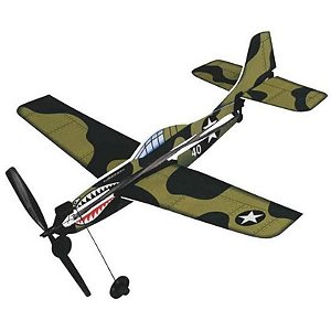 Avião de Borracha Aviao Gal Curtis P-40 - Modelo GAL735 para Colecionadores