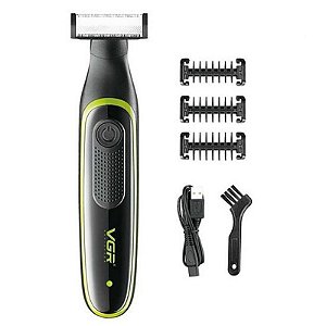 Máquina de Barbear Recarregável VGR V-017 com Tecnologia Avançada para Barbas Perfeitas