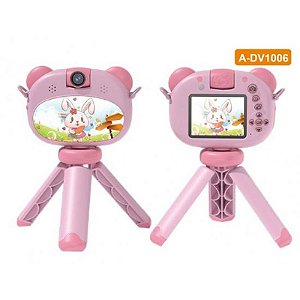Câmera Infantil Sate A-DV1006 com Tripé, Cor Rosa