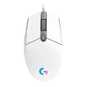 Mouse Gamer Logitech G203 Lightsync - 8000 DPI, 6 Botões, Cor Branca