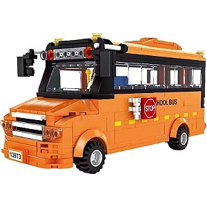 Conjunto de Blocos de Montar Ônibus Escolar Intercity Wange - 3973 (367 Peças)